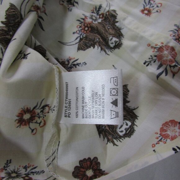 Cruel Girl's XXL Long Sleeve Highland Cow Floral Print Snap Western Shirt - Picture 3 of 3